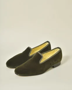 La Piscine Paris Mocassins en velours olive Bowhill & Elliott*Homme Chaussures