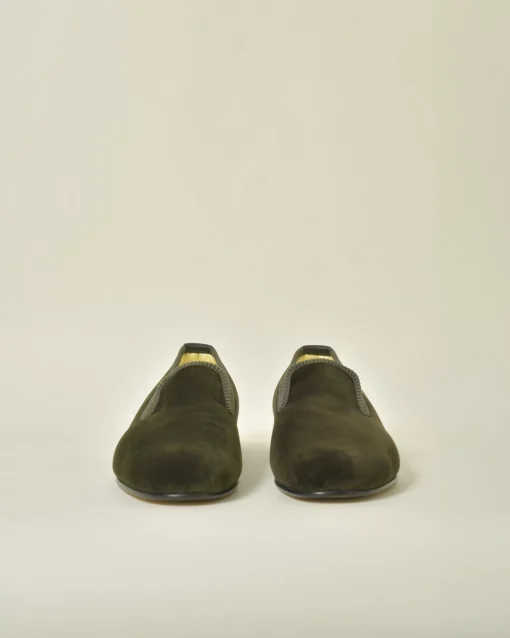 La Piscine Paris Mocassins en velours olive Bowhill & Elliott*Homme Chaussures