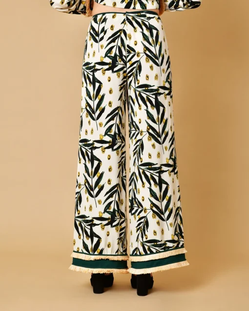 La Piscine Paris Pantalon à imprimé et finitions en pailles Edward Achour*Femme Blousons & Vestes