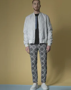 La Piscine Paris Pantalon à imprimé pied-de-poule et fleuri Dondup*Homme Pantalons