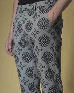 La Piscine Paris Pantalon à imprimé pied-de-poule et fleuri Dondup*Homme Pantalons