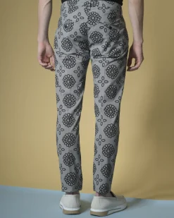 La Piscine Paris Pantalon à imprimé pied-de-poule et fleuri Dondup*Homme Pantalons