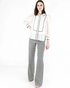 La Piscine Paris Pantalon à rayures noires Edward Achour*Femme Pantalons