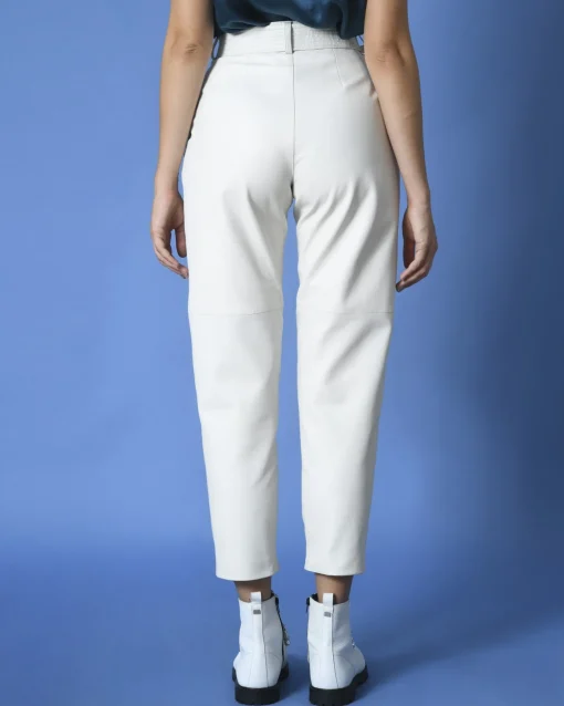 La Piscine Paris Pantalon carotte en cuir P.A.R.O.S.H*Femme Pantalons|Bas Femme