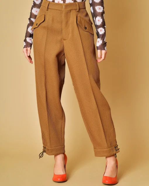 La Piscine Paris Pantalon carotte en laine côtelé La Sartoria*Femme Pantalons|Bas Femme