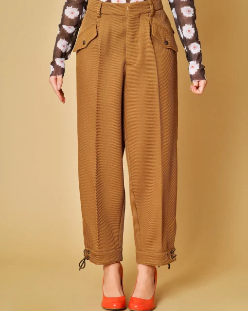 La Piscine Paris Pantalon carotte en laine côtelé La Sartoria*Femme Pantalons|Bas Femme