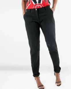 La Piscine Paris Pantalon chino à passepoile vert May June*Femme Pantalons