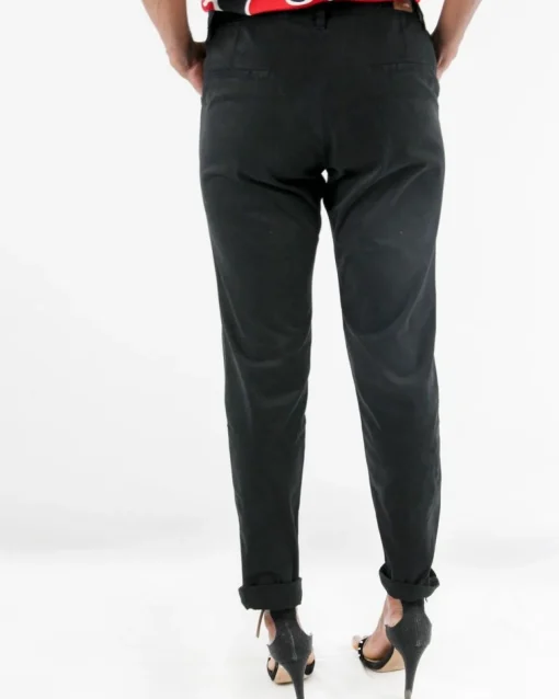 La Piscine Paris Pantalon chino à passepoile vert May June*Femme Pantalons