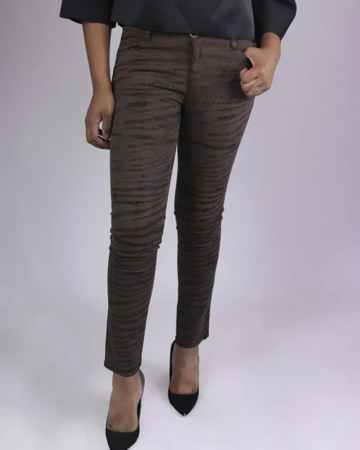 La Piscine Paris Pantalon chocolat motifs zèbre May June*Femme Pantalons|Jeans