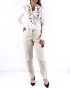 La Piscine Paris Pantalon cigarette en crêpe texturé SVNTY*Femme Pantalons