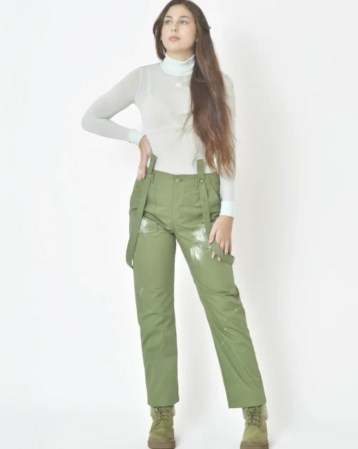 La Piscine Paris Pantalon coupe droite à bretelles True NYC*Femme Pantalons|Bas Femme
