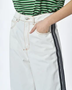 La Piscine Paris Pantalon denim rayure coté bleu Alexander Mcqueen*Femme Pantalons|Bas Femme