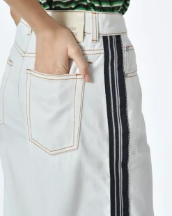 La Piscine Paris Pantalon denim rayure coté bleu Alexander Mcqueen*Femme Pantalons|Bas Femme