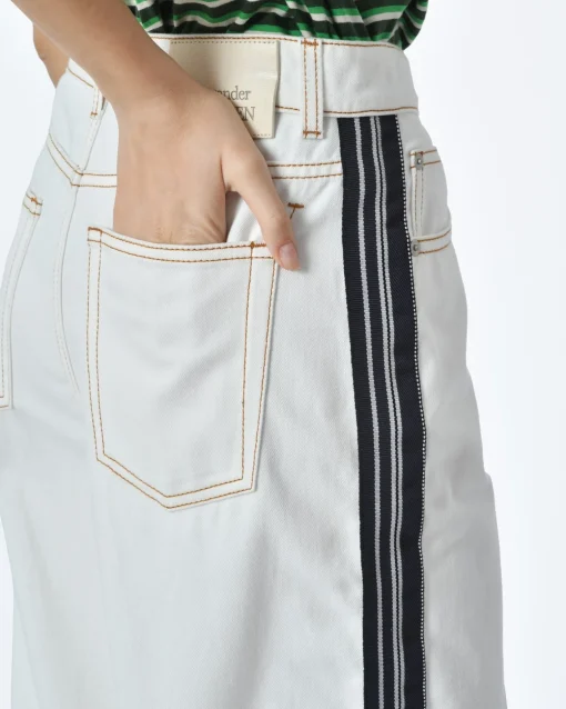 La Piscine Paris Pantalon denim rayure coté bleu Alexander Mcqueen*Femme Pantalons|Bas Femme
