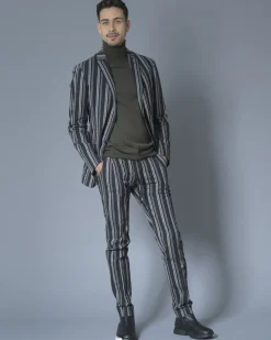 La Piscine Paris Pantalon en coton à rayures Ly Adams*Homme Pantalons