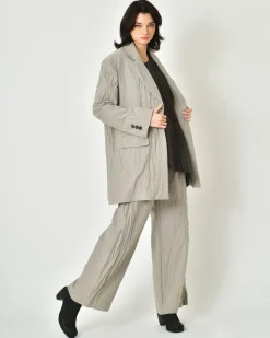 La Piscine Paris Pantalon en coton effet froissé taupe Nostra Santissima*Femme Pantalons|Bas Femme