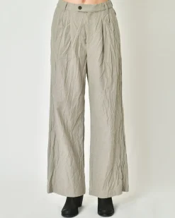 La Piscine Paris Pantalon en coton effet froissé taupe Nostra Santissima*Femme Pantalons|Bas Femme