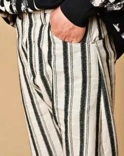 La Piscine Paris Pantalon en coton et lin mélangés à rayures Nostra Santissima*Homme Pantalons