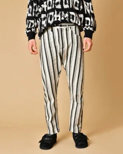 La Piscine Paris Pantalon en coton et lin mélangés à rayures Nostra Santissima*Homme Pantalons