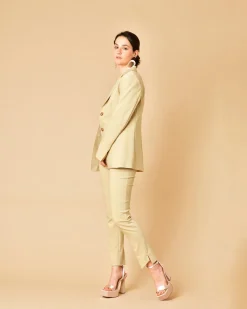 La Piscine Paris Pantalon en coton mélangé à ourlet asymétrique Béatrice B*Femme Pantalons|Bas Femme