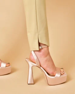 La Piscine Paris Pantalon en coton mélangé à ourlet asymétrique Béatrice B*Femme Pantalons|Bas Femme