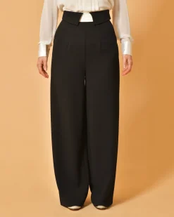 La Piscine Paris Pantalon en crêpe à empiècement Edward Achour*Femme Pantalons|Bas Femme