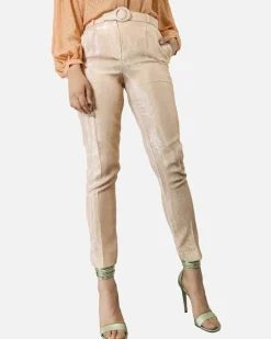 La Piscine Paris Pantalon en crêpes de soie lamée Space Simona Corsellini*Femme Pantalons
