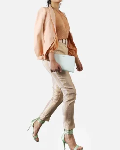 La Piscine Paris Pantalon en crêpes de soie lamée Space Simona Corsellini*Femme Pantalons