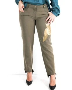 La Piscine Paris Pantalon en laine à broderies oiseaux L'Edition*Femme Pantalons