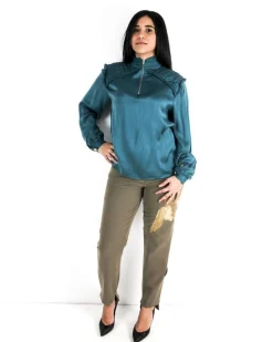 La Piscine Paris Pantalon en laine à broderies oiseaux L'Edition*Femme Pantalons