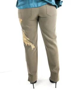 La Piscine Paris Pantalon en laine à broderies oiseaux L'Edition*Femme Pantalons