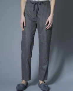 La Piscine Paris Pantalon en laine et cachemire à rayures Eleventy*Femme Pantalons