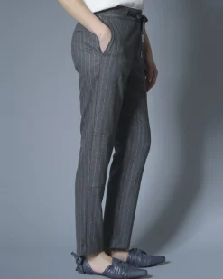 La Piscine Paris Pantalon en laine et cachemire à rayures Eleventy*Femme Pantalons