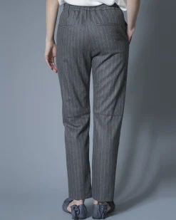 La Piscine Paris Pantalon en laine et cachemire à rayures Eleventy*Femme Pantalons