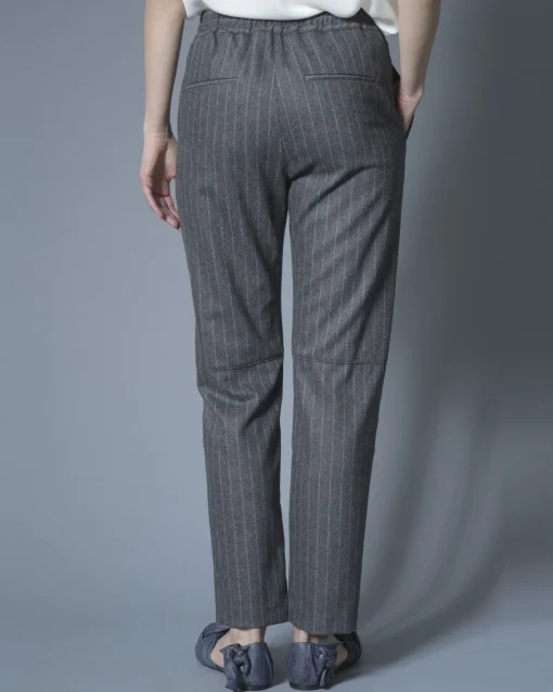 La Piscine Paris Pantalon en laine et cachemire à rayures Eleventy*Femme Pantalons