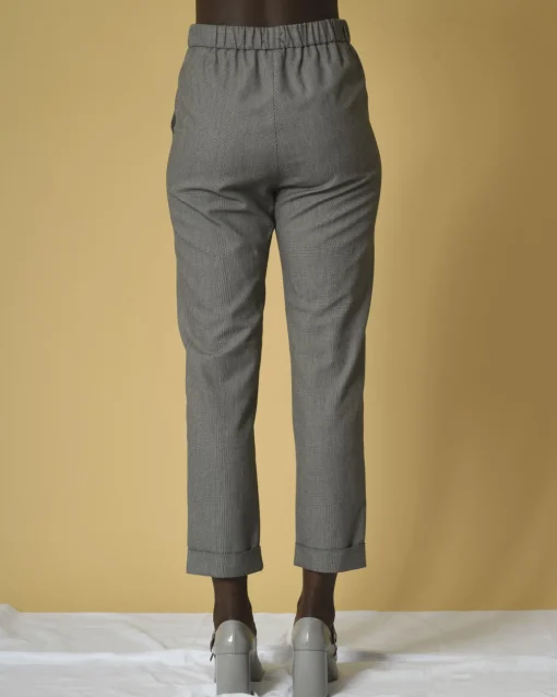 La Piscine Paris Pantalon en laine et coton à imprimé pied-de-poule Diega*Femme Pantalons