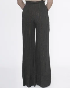 La Piscine Paris Pantalon en laine mélangée avec de fines rayures de lurex cuivré Space Simona Corsellini*Femme Pantalons|Bas Femme