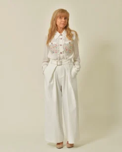 La Piscine Paris Pantalon en serge à ceinture Edward Achour*Femme Pantalons|Bas Femme