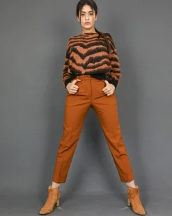 La Piscine Paris Pantalon fuselé raccourci en laine à plis pressés Momoni*Femme Pantalons