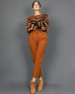 La Piscine Paris Pantalon fuselé raccourci en laine à plis pressés Momoni*Femme Pantalons
