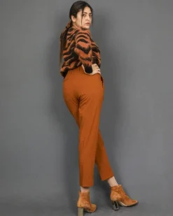 La Piscine Paris Pantalon fuselé raccourci en laine à plis pressés Momoni*Femme Pantalons