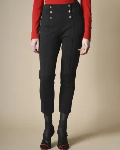 La Piscine Paris Pantalon foncé raccourci en laine Edward Achour*Femme Pantalons|Bas Femme