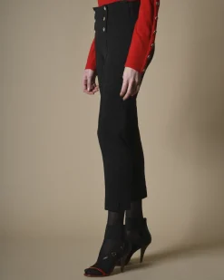 La Piscine Paris Pantalon foncé raccourci en laine Edward Achour*Femme Pantalons|Bas Femme