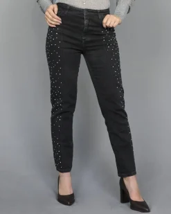 La Piscine Paris Pantalon jean agrémenté de strass Space Simona Corsellini*Femme Jeans