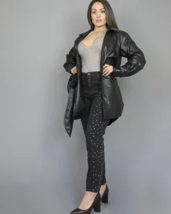 La Piscine Paris Pantalon jean agrémenté de strass Space Simona Corsellini*Femme Jeans