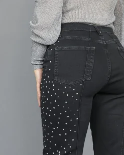 La Piscine Paris Pantalon jean agrémenté de strass Space Simona Corsellini*Femme Jeans