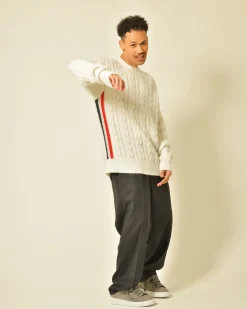 La Piscine Paris Pantalon large en laine à pinces marine Editions M.R*Homme Pantalons