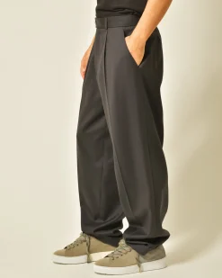 La Piscine Paris Pantalon large en laine à pinces marine Editions M.R*Homme Pantalons