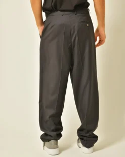 La Piscine Paris Pantalon large en laine à pinces marine Editions M.R*Homme Pantalons