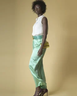 La Piscine Paris Pantalon large en satin de soie e Vince*Femme Pantalons